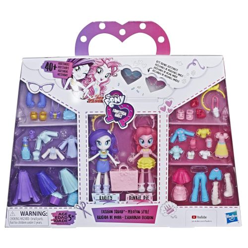 마이 리틀 포니 My Little Pony Equestria Girls Fashion Squad Rarity & Pinkie Pie Mini Doll Set with 40+ Accessories