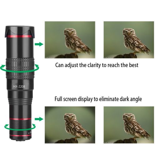  MY MIRACLE Universal Cell Phone Camera Lens 22X Optical Manual Focus Telephoto Clip Lens Kit with Mini Flexible Tripod for iPhone X88 plus77 plus6s6s plus66 plusSamsung Ga