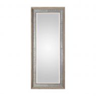 MY SWANKY HOME My Swanky Home Rustic Wood Metal Full Length Industrial Mirror | 82 Wall Floor Leaner Nailhead