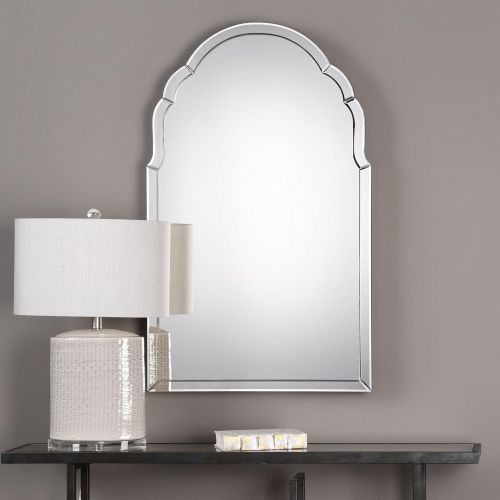  MY SWANKY HOME Gorgeous Frameless Venetian Arch Wall Mirror | Vanity Curved Glass Frame Romantic
