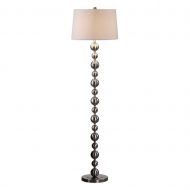 MY SWANKY HOME Stacked Spheres Metal Column Floor Lamp | Silver Nickel Modern White