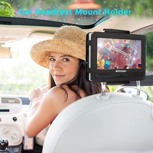  [아마존베스트]MYDASH Portable DVD Player 12.5 for Car, Kids DVD Player with 10.1 HD Swivel Screen,5 Hrs Rechargeable Battery, Sync to TV Screen, Car Headrest Mount Provided, Exclusive Button Des
