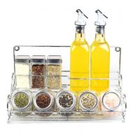 MYITIAN Glass cruet condiment jars shelf kitchen storage soy sauce vinegar set-B
