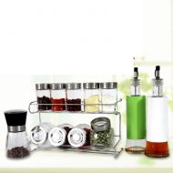 MYITIAN Set glass Spice jar bottle [Cassette tape racks seasoning] seasoning jars airtight sauce bottle kitchen storage-G