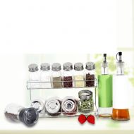MYITIAN Set glass Spice jar bottle [Cassette tape racks seasoning] seasoning jars airtight sauce bottle kitchen storage-C