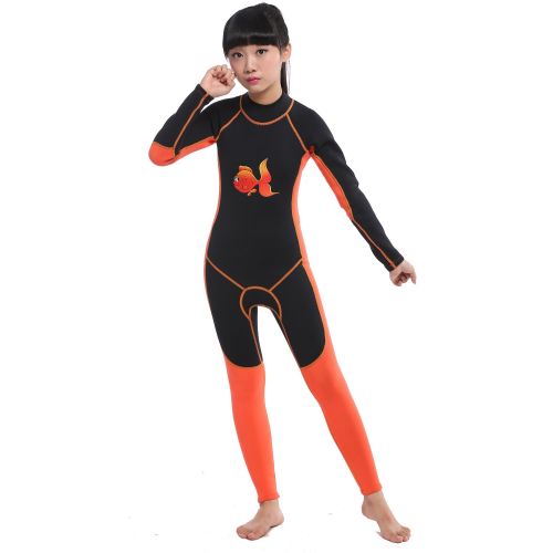  MYLEDI 2mm Neoprene Kids One Piece Swimming and Diving Full Suit,Boys Girls Wetsuit