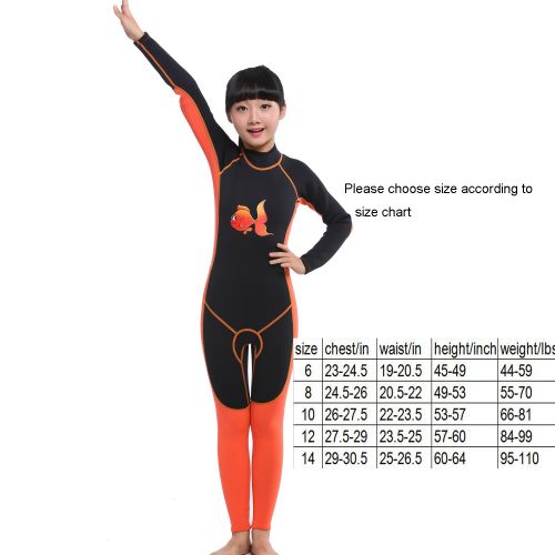  MYLEDI 2mm Neoprene Kids One Piece Swimming and Diving Full Suit,Boys Girls Wetsuit