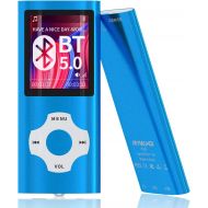 [아마존베스트]MYMAHDI Bluetooth 5.0 MP3 / MP4 Player with 32GB Memory Card, 1.8 LCD Screen, Support Up to 128GB, Pedometer/Video/Voice Record/FM Radio/E-Book Reader/Photo Viewer Dark Blue