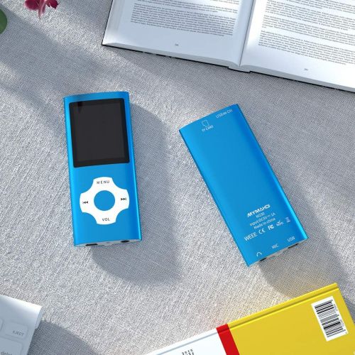  [아마존베스트]MYMAHDI Bluetooth 5.0 MP3 / MP4 Player with 32GB Memory Card, 1.8 LCD Screen, Support Up to 128GB, Pedometer/Video/Voice Record/FM Radio/E-Book Reader/Photo Viewer Dark Blue