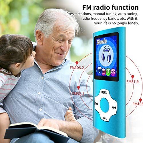  [아마존베스트]MYMAHDI Support TF Card USB Port Slim Small Multi-Lingual Selection 1.8 LCD Portable MP3/MP4, MP3 Player, MP4 Player, Video Player, Music Player, Media Player, Audio Player Blue