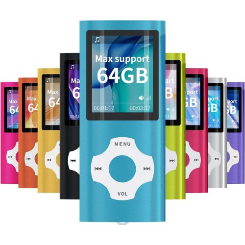  [아마존베스트]MYMAHDI Support TF Card USB Port Slim Small Multi-Lingual Selection 1.8 LCD Portable MP3/MP4, MP3 Player, MP4 Player, Video Player, Music Player, Media Player, Audio Player Blue