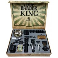 MYOZAKI Barber Box Kit - including 9 items: Hair Clipper(4 Combs) Hair Trimmer(3 Combs) Straight Razor, Shaving Bowl, Vintage Safety Razor, Shaving Brush, Alum Block, Beard Comb, Travel Ad