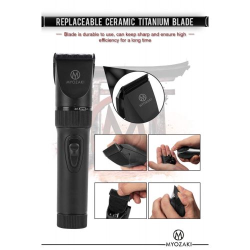  MYOZAKI Barber Box Kit - including 9 items: Hair Clipper(4 Combs) Hair Trimmer(3 Combs) Straight Razor, Shaving Bowl, Vintage Safety Razor, Shaving Brush, Alum Block, Beard Comb, Travel Ad