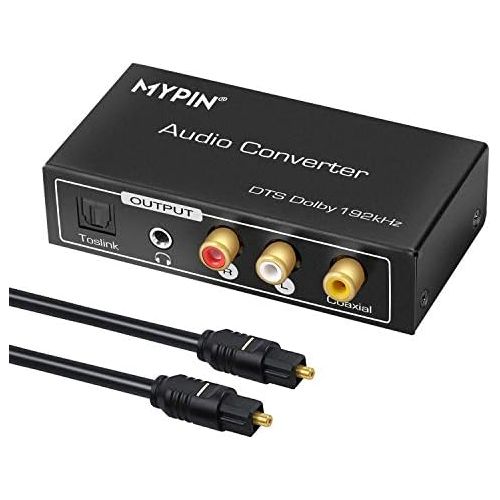  [아마존베스트]MYPIN 192K DAC Converter Multifunction Audio Converter, HDMI ARC Audio Extractor Adapter, Toslink(Optical) or Coaxial or HDMI ARC Input to Coaxial + Toslink(Optical) + Stereo L/R + 3.5mm