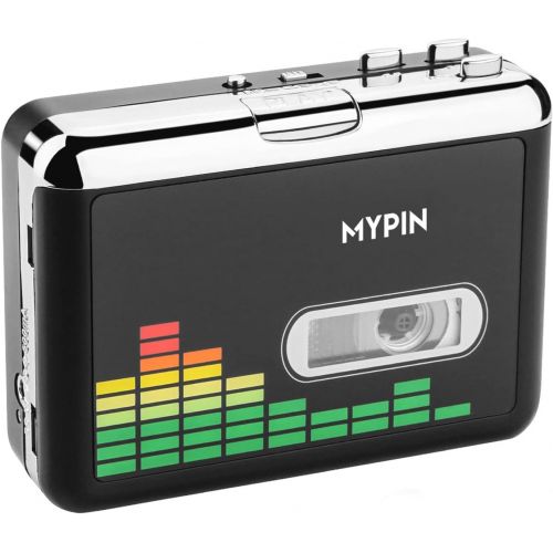  [아마존베스트]MYPIN USB Cassette to MP3 Converter, Portable Walkman Cassette Audio Music Player Tape-to-MP3 Converter with Earphones, Volume Control, No PC Required