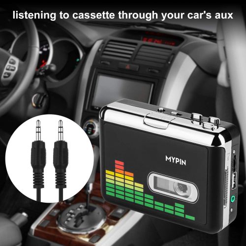  [아마존베스트]MYPIN USB Cassette to MP3 Converter, Portable Walkman Cassette Audio Music Player Tape-to-MP3 Converter with Earphones, Volume Control, No PC Required
