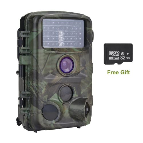  MYPIN Trail Camera, 1080P 12MP Trail Game Hunting Camera with 32G SD Card, Infrared Night Vision and Waterproof with 0.2s Trigger Speed