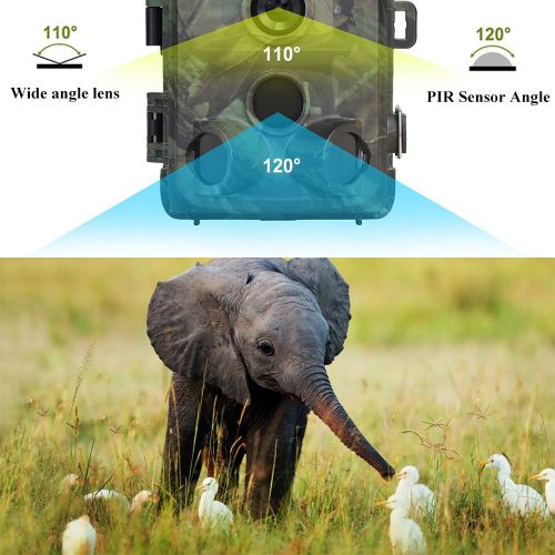  MYPIN Trail Camera, 1080P 12MP Trail Game Hunting Camera with 32G SD Card, Infrared Night Vision and Waterproof with 0.2s Trigger Speed