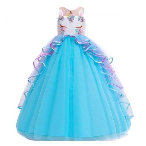  MYRISAM Unicorn Princess Costume Birthday Pageant Party Dance Performance Carnival Long Maxi Tulle Fancy Dress Up Outfits