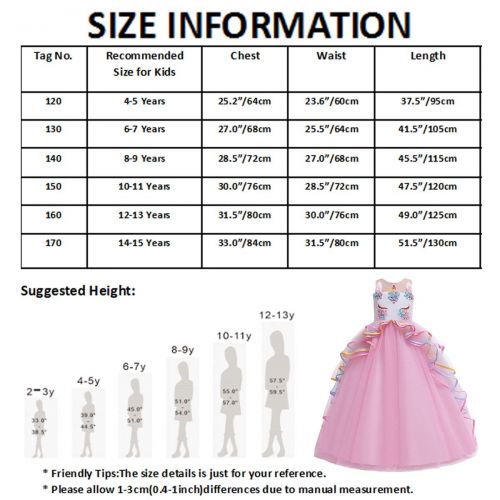  MYRISAM Unicorn Princess Costume Birthday Pageant Party Dance Performance Carnival Long Maxi Tulle Fancy Dress Up Outfits