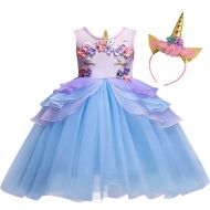 MYRISAM Unicorn Princess Tulle DressGirls Birthday Pageant Party Dance Performance Outfits Carnival Dress up Fancy Costume