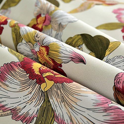  MYRU Grommet Top Room Darkening Vintage Floral Curtains Flowers Birds Curtains for Living Romm Bedroom (2 Panels 51 by 84, Flowers)