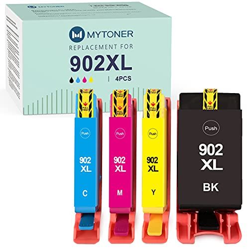  MYTONER Remanufactured Ink Cartridge Replacement for HP 902XL 902 XL for OfficeJet Pro 6979 6978 6962 6968 6958 6975 6960 6970 6954 6951 6950 Printer (Black,Cyan,Magenta,Yellow,4-P