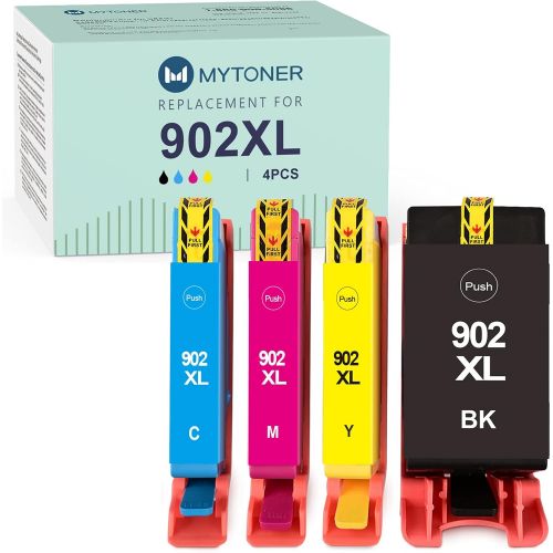  MYTONER Remanufactured Ink Cartridge Replacement for HP 902XL 902 XL for OfficeJet Pro 6979 6978 6962 6968 6958 6975 6960 6970 6954 6951 6950 Printer (Black,Cyan,Magenta,Yellow,4-P