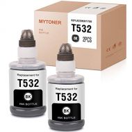 MYTONER Compatible Ink Bottle Replacement for Epson 532 T532 Refill for ET-M1100 ET-M1120 ET-M1170 ET-M2170 ET-M3170 ET-M3180 Printer Ink (Black, 2-Pack)