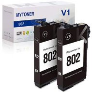MYTONER Remanufactured Ink Cartridge Replacement for Epson 802 802XL 802-I T802 Ink for Workforce Pro WF-4720 WF-4730 WF-4734 WF-4740 EC-4020 EC-4030 EC-4040 Printer (Black, 2-Pack