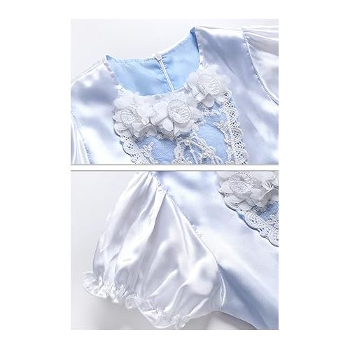  Cinderella Princess Dress Girls Fancy Party Costume Christmas Cosplay Dress Up Outfit for 3-8 Years