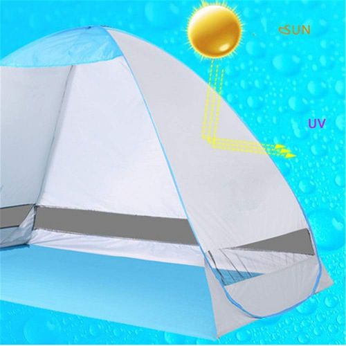  MZXUN Family Tent Dome Tent Small and Portable 2-3 Person Automatic Pop Up Waterproof Beach Tent Outdoor Sun Shelter Cabana Outdoor Tent (Color : Silver)