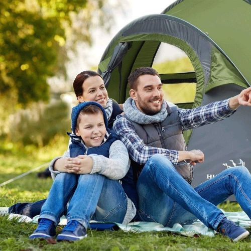  MZXUN Waterproof Camping Tent, Large Size Easy Setup Tent Compatible with Family, Outdoor, Hiking and Mountaineering 280 * 220 * 120cm