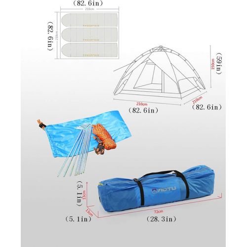  MZXUN 3-4 People Camping Tent Outdoor Shade Canopy Waterproof Tarp Sun Shelter for Mountaineering Hiking Picnic Rainfly (Color : ArmyGreen)