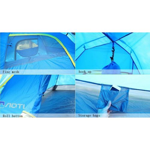  MZXUN 3-4 People Camping Tent Outdoor Shade Canopy Waterproof Tarp Sun Shelter for Mountaineering Hiking Picnic Rainfly (Color : ArmyGreen)