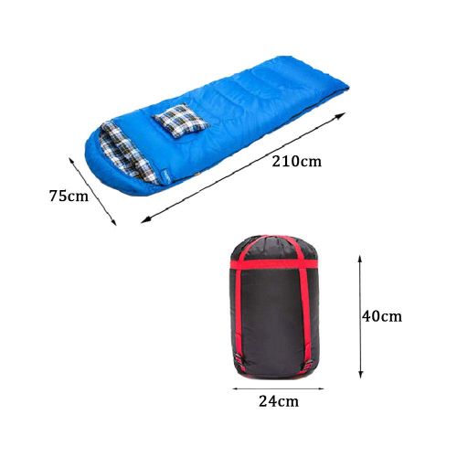  MZYKA Outdoor Camping Sleeping Bag Warm Pad Envelope Type Winter Indoor, Flannel Lining, 210T Waterproof Polyester Fabric, Stitching Design