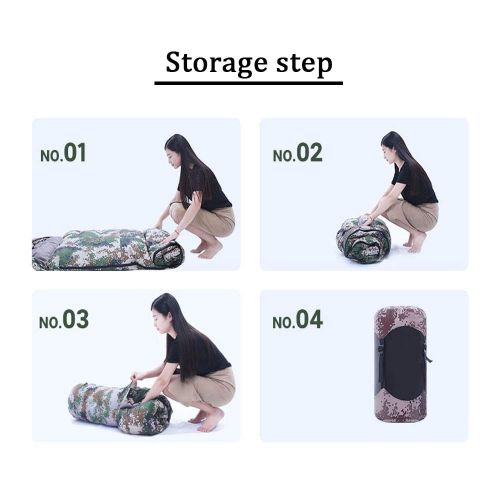  MZYKA Adult Camouflage Sleeping Bag Autumn and Winter Travel Female Male Camping Cold and Warm, Duck Down Filling, Full Body Machine Wash, Skin-Friendly Breathable