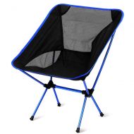 MZYKA 7075 Aluminum Alloy Camping Fishing Chair Foldable Portable Moon Chair Light and Comfortable Beach Director Chair Outdoor Hiking Travel Can Withstand 100 Kg,Blue
