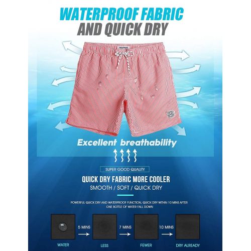 MaaMgic Mens Swim Trunks Quick Dry Funny Shorts with Mesh Lining Swimwear Bathing Suits