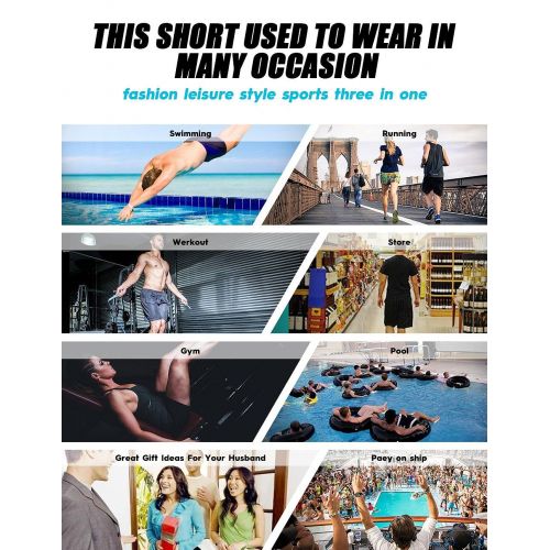  MaaMgic Mens Swim Trunks Quick Dry Funny Shorts with Mesh Lining Swimwear Bathing Suits