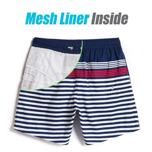  MaaMgic Mens Short Swim Trunks with Mesh Lining, Quick Dry Surfing Beach Board Shorts Bathing Suits with Pockets