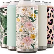 [아마존베스트]Maars Drinkware Maars Skinny Can Cooler for Slim Beer & Hard Seltzer | Stainless Steel 12oz Koozy Sleeve, Double Wall Vacuum Insulated Drink Holder - Blush Floral