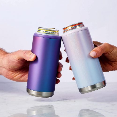 [아마존베스트]Maars Drinkware Maars Skinny Can Cooler for Slim Beer & Hard Seltzer | Stainless Steel 12oz Koozy Sleeve, Double Wall Vacuum Insulated Drink Holder - Blush Floral