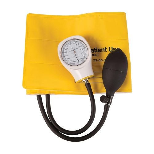  Mabis MABIS Disposable Sphygmomanometer Manual Arm Blood Pressure Cuffs, Single Use, Adult, Box of 5, Yellow