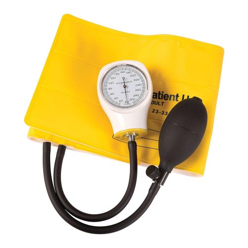  Mabis MABIS Disposable Sphygmomanometer Manual Arm Blood Pressure Cuffs, Single Use, Adult, Box of 5, Yellow