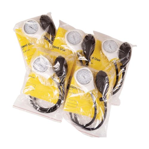  Mabis MABIS Disposable Sphygmomanometer Manual Arm Blood Pressure Cuffs, Single Use, Adult, Box of 5, Yellow