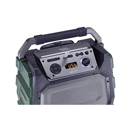  Mac Audio MRS 777 Outdoor Compact System Trolley USB MP3 FM Radio Boombox Sound Box with Bluetooth, Mic and AUX Input Karaoke Standing Speaker with Amplifier 150 Watt 12 h Battery