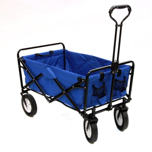  Mac Sports Collapsible Folding Outdoor Utility Wagon, Blue