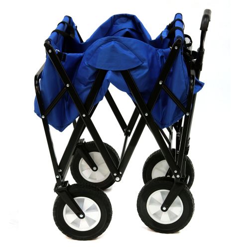  Mac Sports Collapsible Folding Outdoor Utility Wagon, Blue