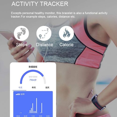  MacRoog HD Fitness Tracker Smart Wristbands Rectangular Screen Watch Heart Rate Monitoring Multifunctional